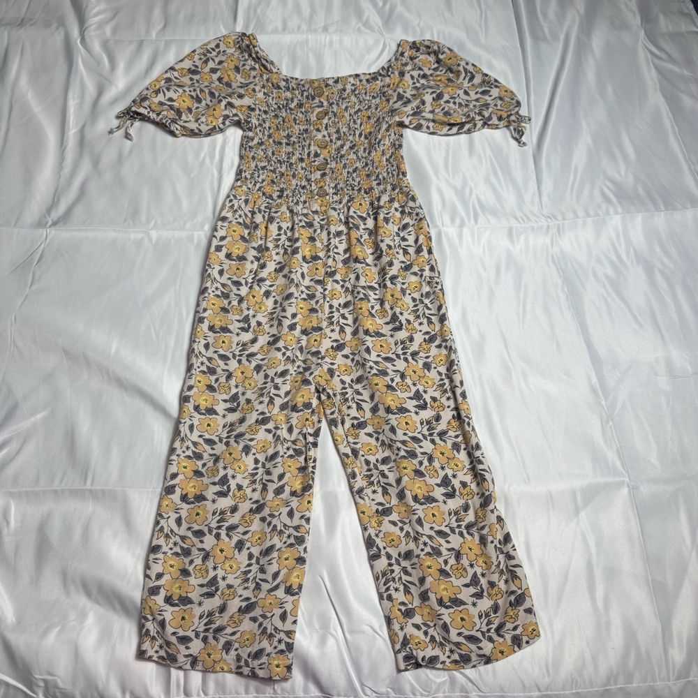 Girl’s Jessica Simpson Jumpsuit size 7 Yellow Floral